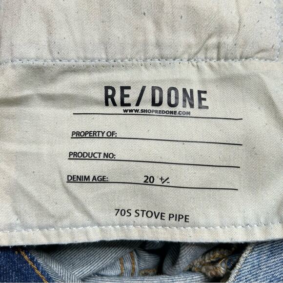 RE/DONE | 70s Stove Pipe Jeans | Favorite Bleu | Size 31 - Picture 12 of 14